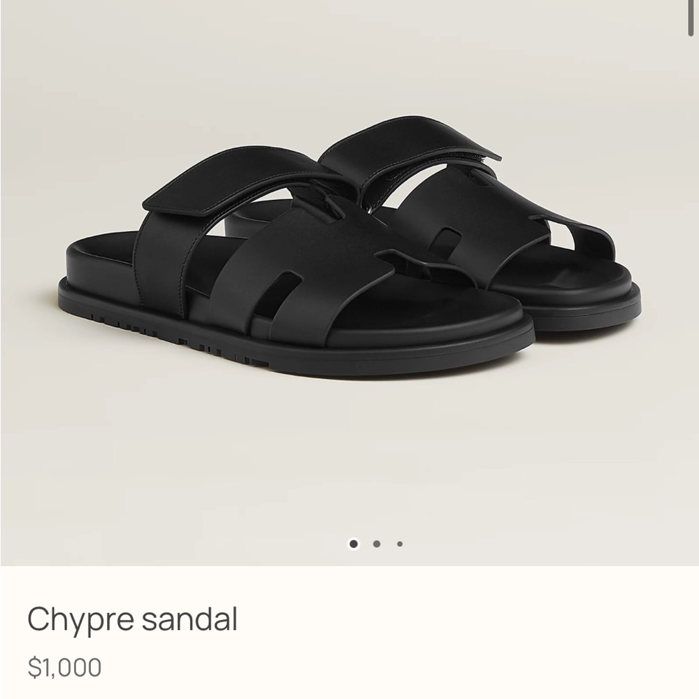 Hermes Black Chypre Sandals. Authentic